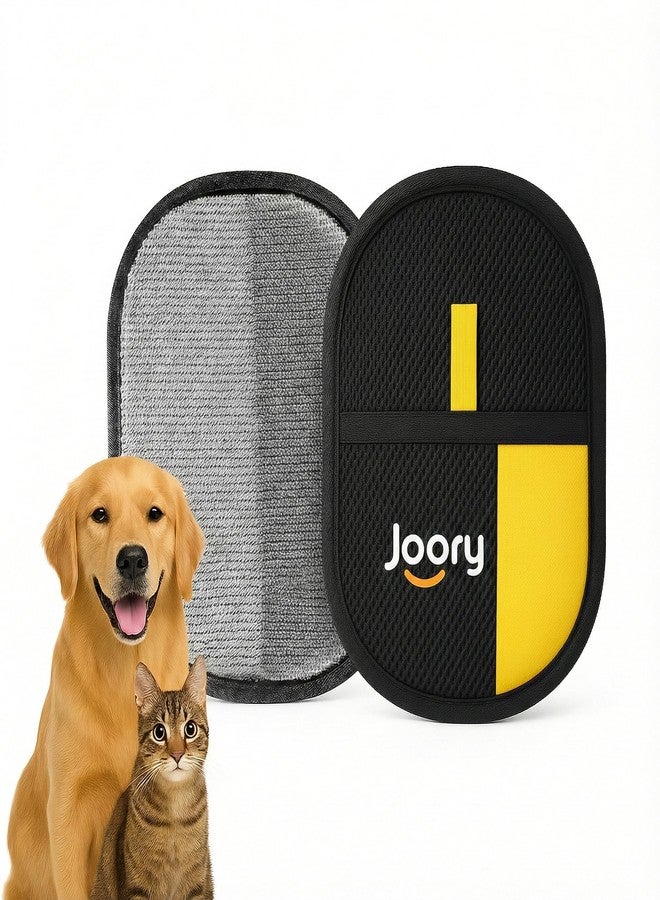 قفاز JOORY المطور لإزالة شعر الحيوانات الأليفة بتقنية الكهرباء الساكنة، تغطية واسعة 8.5 بوصة، فرش ثنائية الاتجاه، قفاز أسود قابل للغسل للعناية بالكلاب والقطط. - Image 1